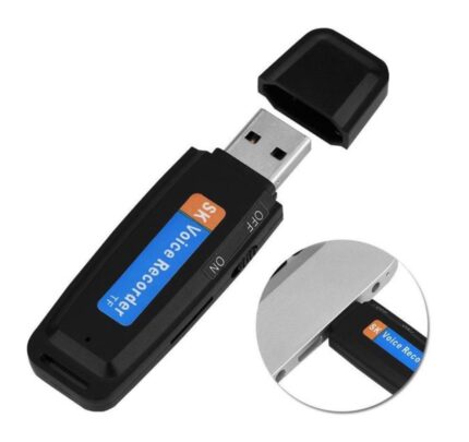 Clé USB Enregistreur Vocal Numérique, TF Carte Digital WAV Audio Voice Recorder